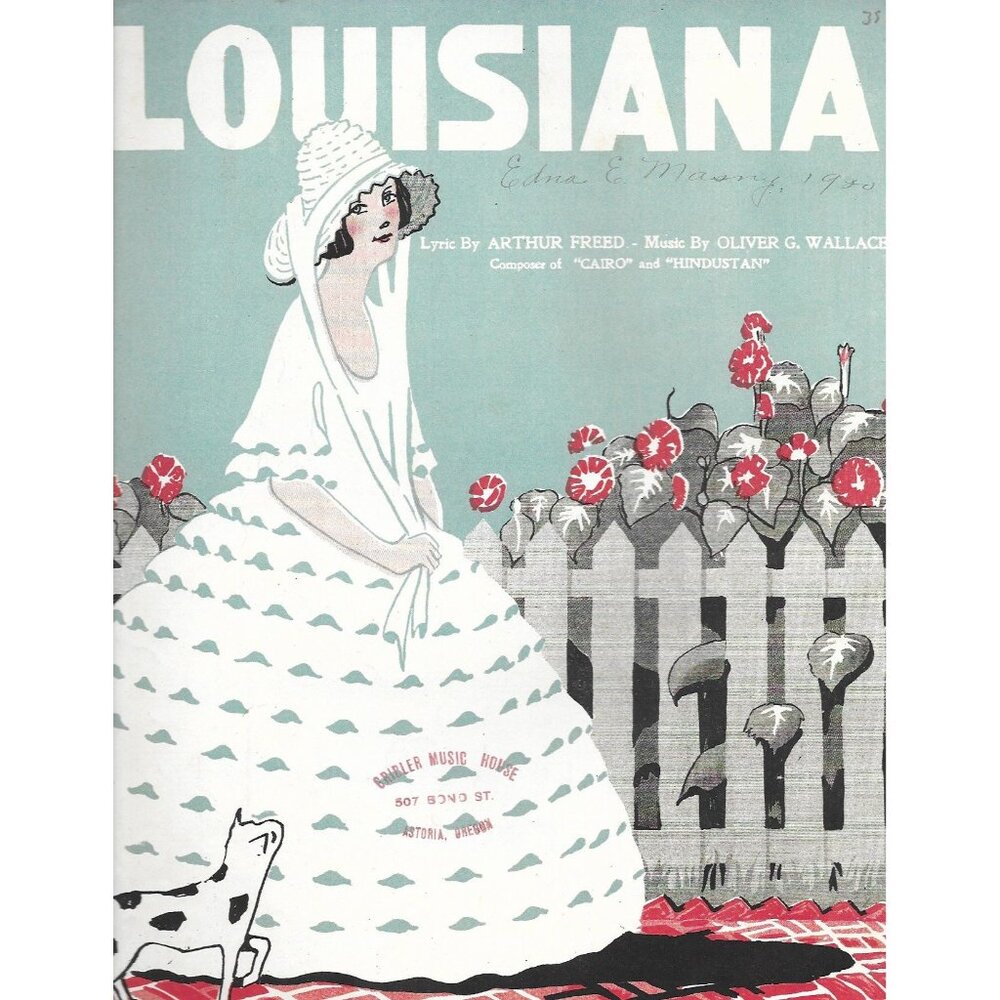 1920 “Louisiana” Sheet Music — Arthur Freed Lyrics, Oliver G. Wallace — Sherman,